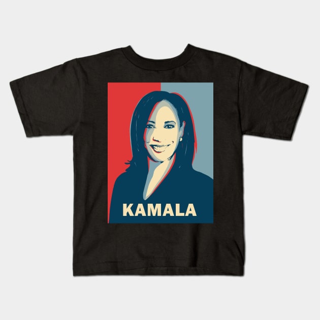 Kamala Harris Pop art Kids T-Shirt by valentinahramov